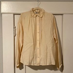 Zara Ruffle Neck Button Down